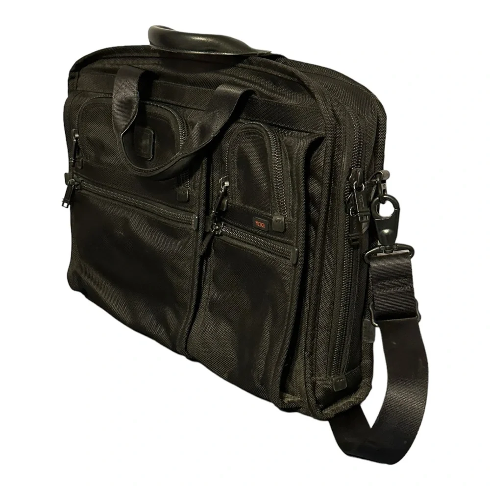 Tumi Alpha Organizer Bag Laptop Computer Briefcase Brief Shoulder Bag Black